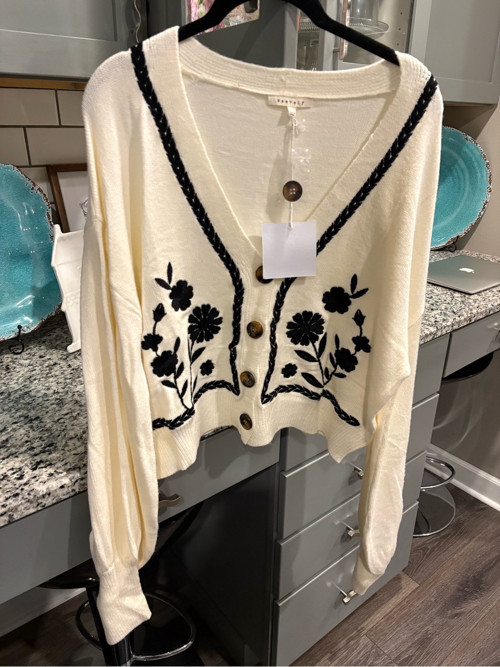 NWT Baevely Embroidered Cardigan